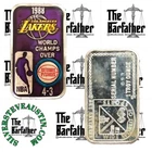 Los Angeles Lakers 1988 World Champs 1 Troy Oz 999 Silver Bar Enamel TM-69EN