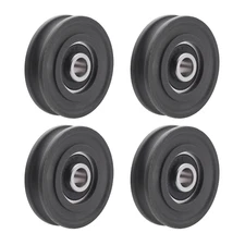4Pcs U Groove Pulley Wheel U-Groove Roller Guide Pulley Rolling Bearing Roller W