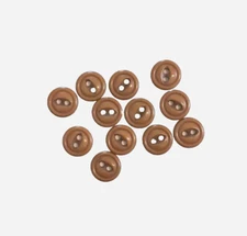 24 Buttons Tan Brown Fish Eye Plastic 2-Hole Sew Through Sewing 12 mm BR36