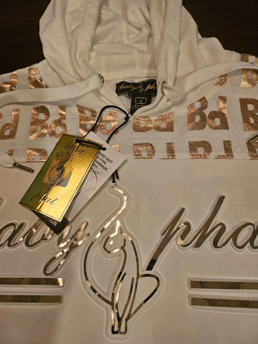 Baby Phat Women's White/Gold Hoodie Bd Logos Y2K Vintage Size Small - Picture 4 of 7
