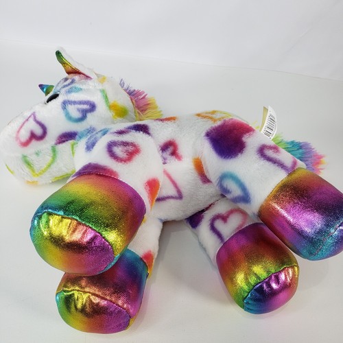 Juguete de peluche suave corazones ojos brillantes rosa de felpa unicornio blanco MTY International - Imagen 14 de 17
