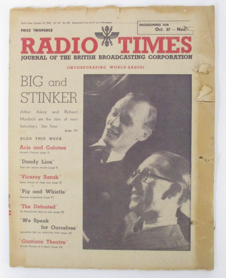 Vintage Radio Times WW2 1940 2 Complete editions D1 eBay