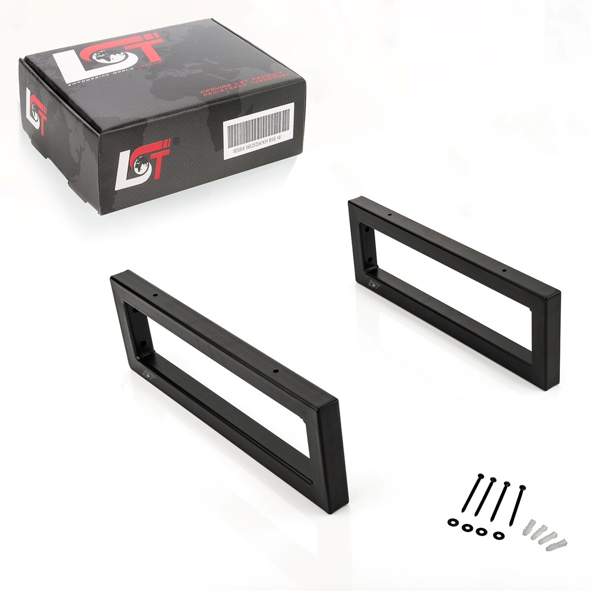 2X Wall Bracket Matte Black 450Mm Sink Mount Shelf Bracket Towel Holder