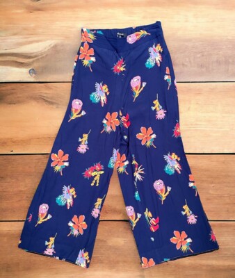 Madewell XXS Huston Pull On Crop Pants in Hawaiian Hideaway Navy Blue  Floral