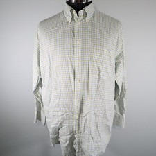Nautica Shirt Mens 16.5 32/33 Business Casual Pocket Button Up Plaid Long Sleeve