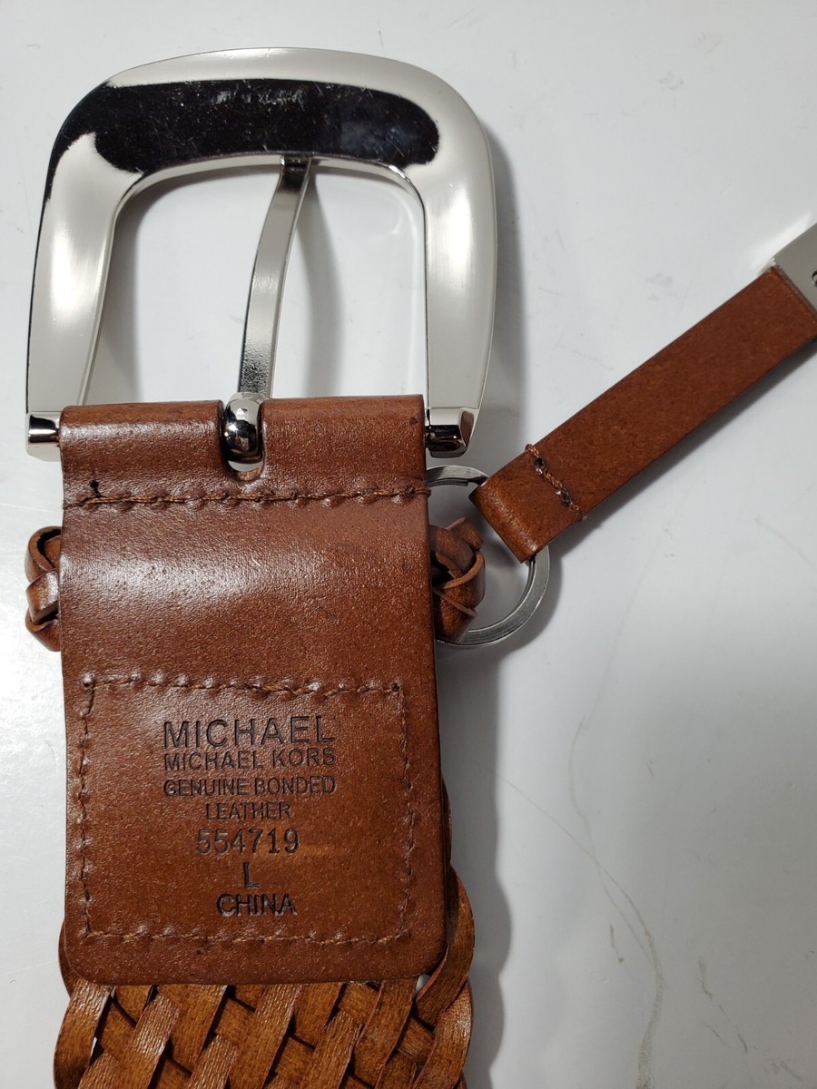 MK Michael Kors Womens Belt Genuine Leather Woven Large 