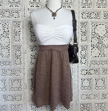 Wet Seal Brown & Cream Textured Sleeveless Tube Top Mini Dress Sz Small