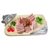 Servier Holzbrett Teller Speise Platte KäSe Antipasti Wurst Dessert Obst 48X32Cm