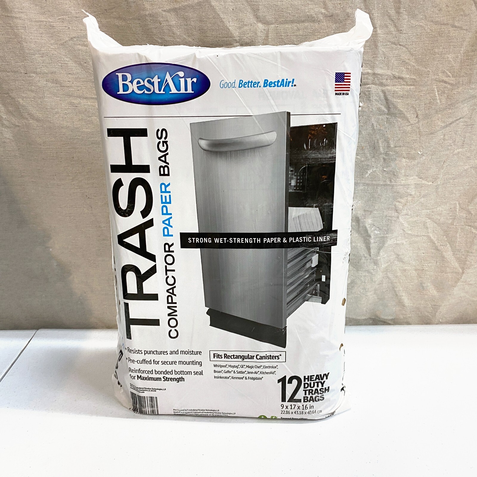 BestAir Heavy Duty Paper Trash Compactor Bags, 9" x 17" x 15", 12Pack eBay