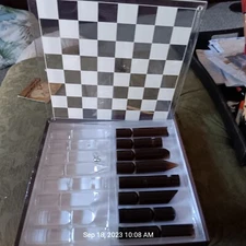 SunnyLife Lucite Chess + Checkers Board