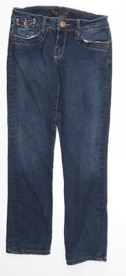 Denim Studio Damen Jeans blau Baumwollmischung gerade Größe W30 L29