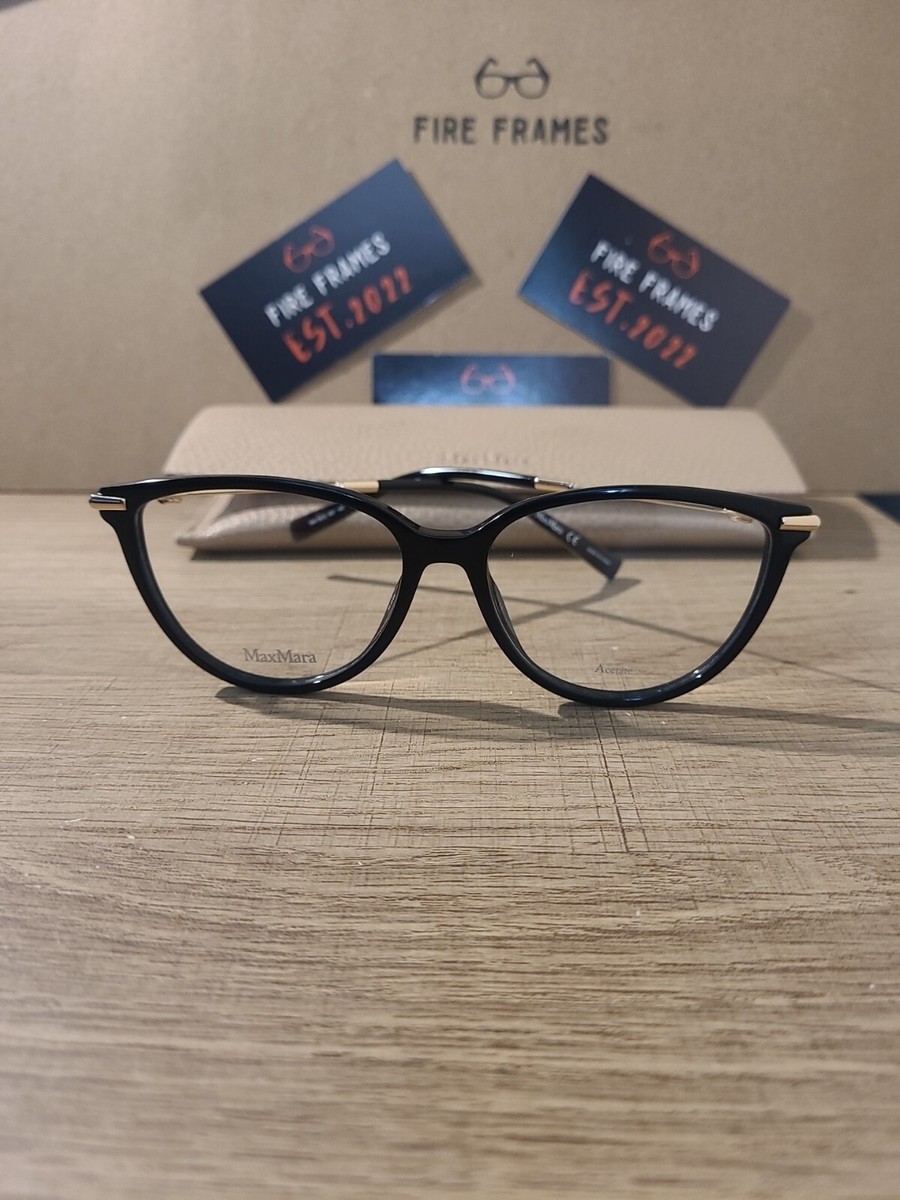 MAXMARA キャットアイフレムメカネ MM5057 28A Max Mara MM 1356 Black & Gold 807 Plastic Optical Eyeglasses