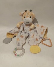 Modern Baby Cow   Lovey Soft Security with Rattle and Teether Animals Print