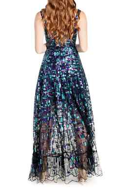dress the population anabel sheer sequin dress Anabel Sequin Gown
