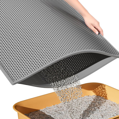 ESTHELLO Cat Litter Mat, Cat Litter Trapping Mat, Honeycomb Double Layer Design,