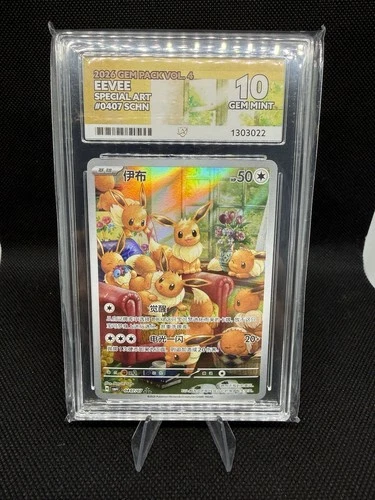 Ace Grading 10 Eevee Special Art Holo 040/07 Gem 4 Chinese 2026 *perfect Subs*