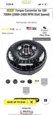 Torque Converter for GM 700R4 2000-2400 RPM Stall Speed Torque Converter