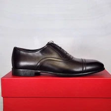 Size 10.5 E - Ferragamo Cortez Oxford - T.Moro 23 Dark Brown - Calf Leather