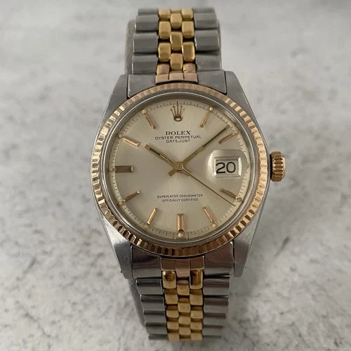 1970 Rolex Datejust Oyster Perpetual 1601 Bi-Metal Rose Swiss Watch - EBAY LIVE