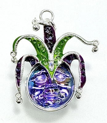 Kirks Folly Mardi Gras Seaview Water Moon Open Ring Charm Silver Tone Pendant