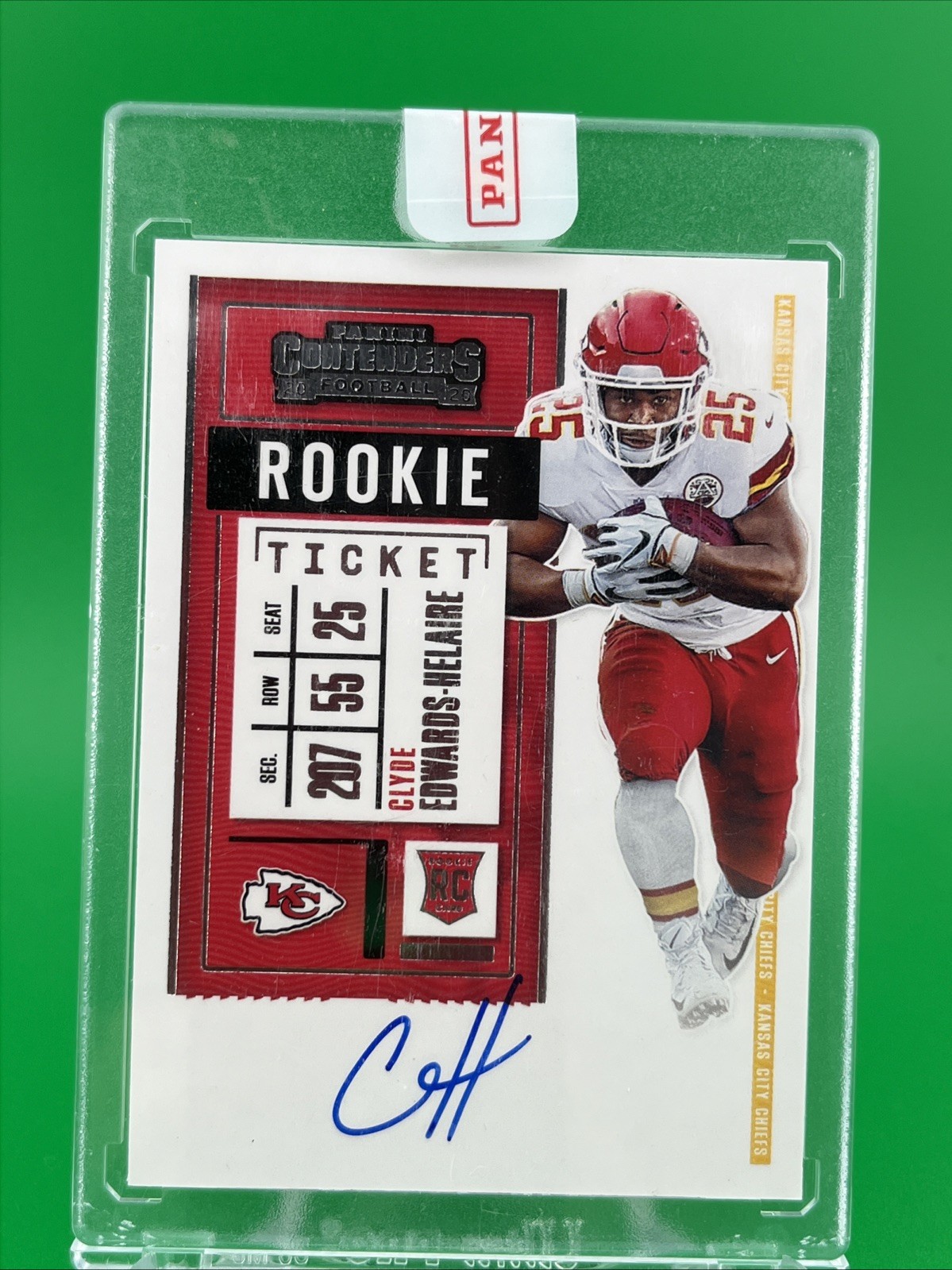Clyde Edwards-Helaire 2020 Panini Contenders Rookie Ticket RC Auto 112