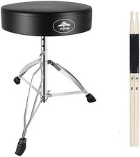 Drum Throne with Drumsticks Set, Padded Seat, Adjustable Height for Adult