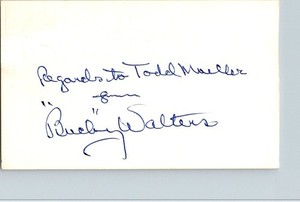 -Bucky Walters- (d.1991) Signed/Autograph/Auto Index Card Cincinnati Reds MLB