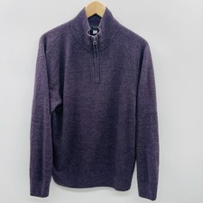 Dockers Mens Size Large 1/4 Zip Mock Neck Soft Knit Pullover Sweater in Purple