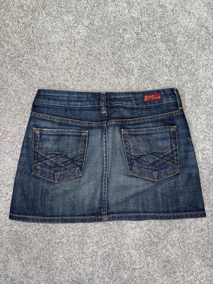 Y2K винтажный граждан человечества джинсовой ткани мини юбка Bridgitte #308 эластичной Jean размер 26 - Изображение 3 из 4