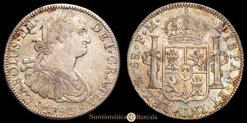 Carlos IIII 8 Reales (26,97g) 1793 México F·M AC-955 EBC- - Bild 1 von 3