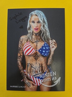 SOPHIA LOGAN AUTOGRAMM SIGNIERT AUTOGRAPH SIGNED Autogrammkarte Erotik MODEL