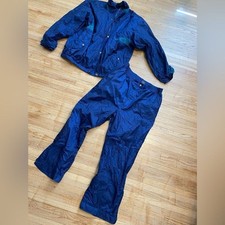 VTG Sunice Men L Blue Golf Windbreaker Jacket and Pants Set vintage