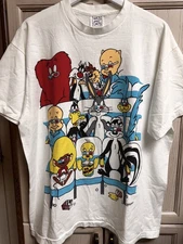 Vintage 1993 Warner Bros Looney Tunes Wild Oats Movie USA Double Sided Shirt XL