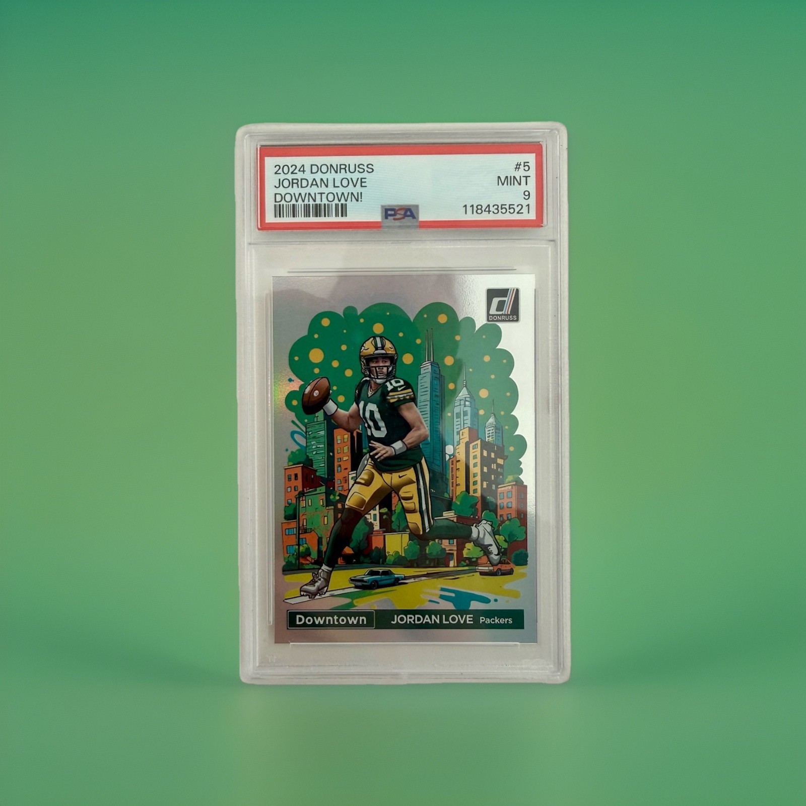 2024 Donruss Jordan Love Downtown! #5 PSA Mint 9!! 🧀🧀🧀