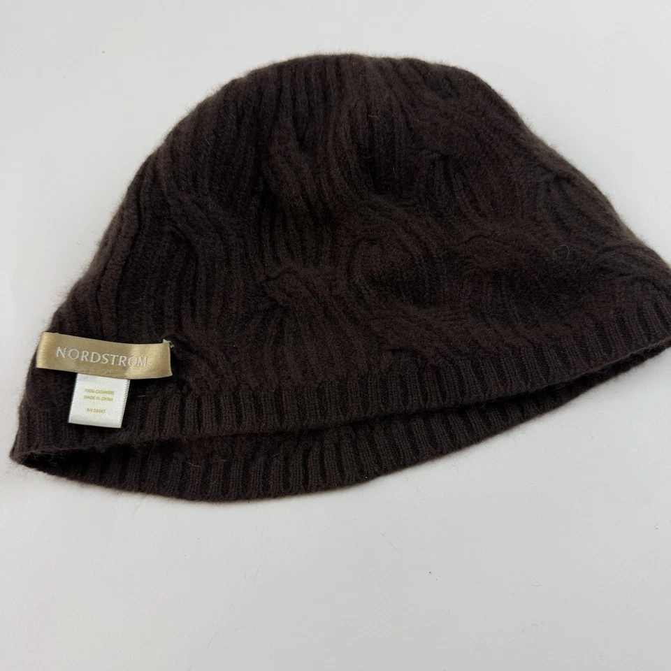 Gorro Nordstrom Marrón Cachemira Tejido con Cable Mujer Talla Única Ligero Invierno Sombrero Foto 3 de 4