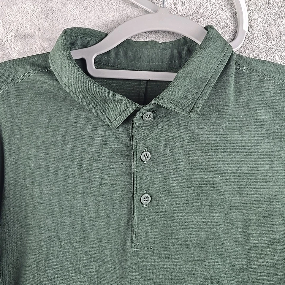 Рубашка поло Lululemon мужская большая охотничья зеленая с длинным рукавом повседневная для гольфа - Изображение 3 из 4
