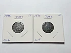 RARE TYPES I &II 1886 INDIAN HEAD CENT SET - 2 Coins - 74 Cents Shipping!!!
