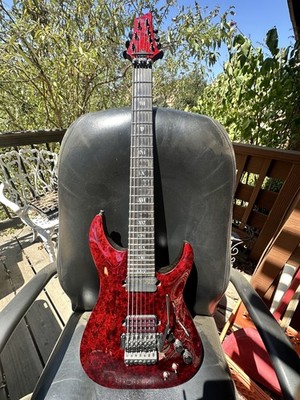 Schecter C-7 FR S Apocolypse Red Reign w/Floyed Rose 7 string w/Gator Hard Case
