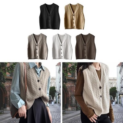 Strick Weste Retro Design Bequem Shopping Freizeit Sport Kleidung Einreiher