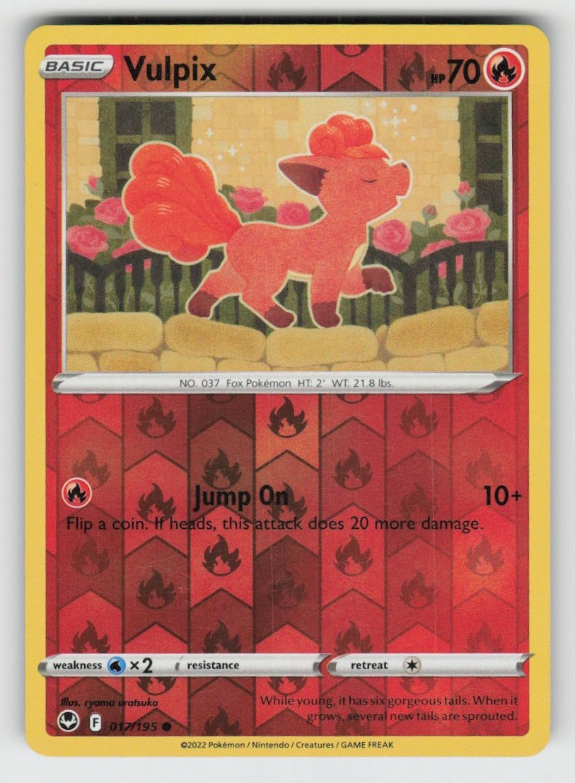 Reverse Holo Vulpix 017/195 Common Silver Tempest Near Mint
