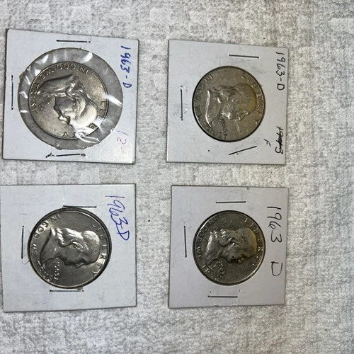 Franklin Half Dollar Silver Business Strike 1963 D Lot Of (4)4
