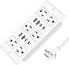 Recessed Power Strip with 45W USB C, Furniture Desk Flush Mount Outlet, Ultra