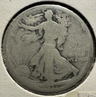1917-S Walking Liberty Silver Half Dollar $0.50 piece mint mark reverse