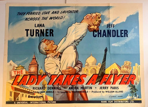 Original "The Lady Takes A Flyer" with Lana Turner Movie Poster (1957) + Stills