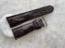 24mm/20mm Brown Alligator Crocodile Embossed Leather Watch Strap Band