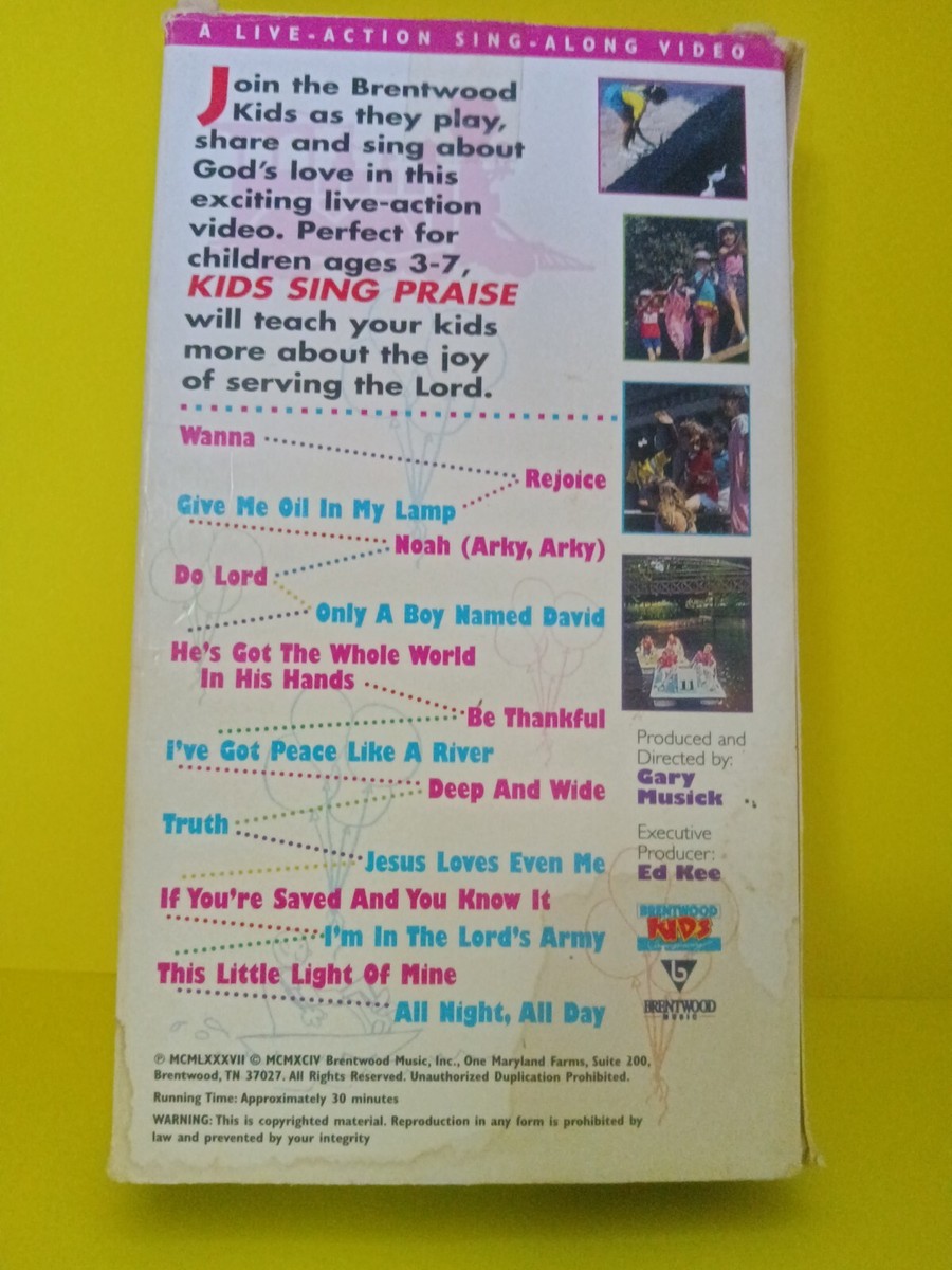 Kids Sing Praise: Volume 1 (Brentwood Music VHS) | eBay