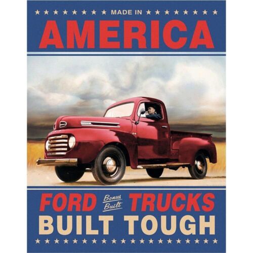 Ford Trucks Built Tough Metal Sign - Picture 1 of 1