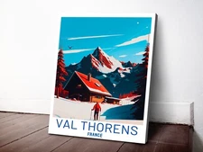 Val Thorens 40x50cm Stretched Travel Canvas Wall Art Print