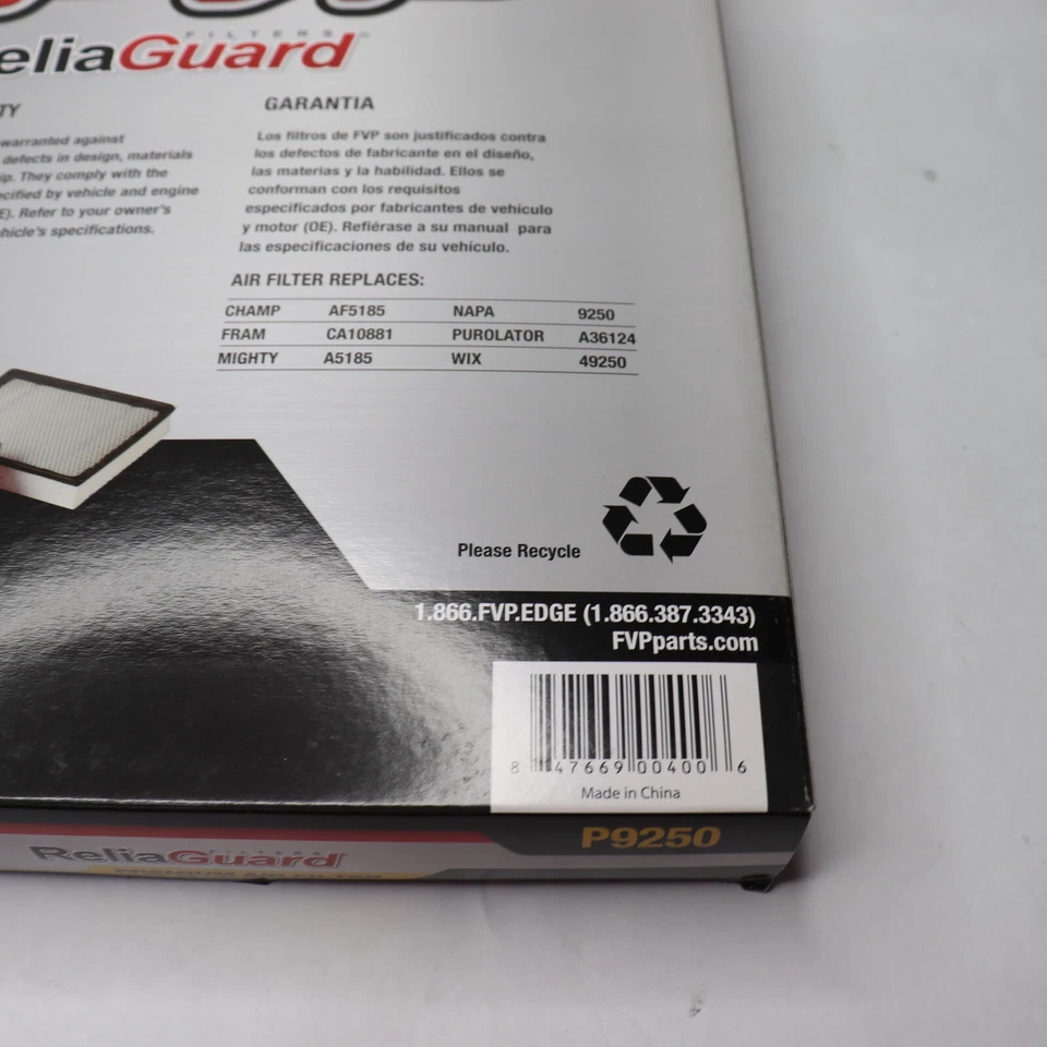Filtro de aire FVP P9250 Foto 2 de 4
