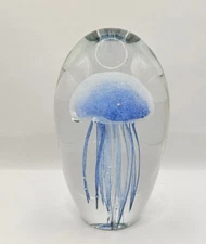 QFkris Hand Blown Purple Glass Jellyfish Glow In The Dark